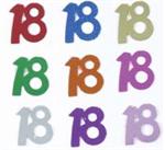Multi colored number 18 confetti