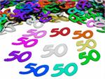 Multi colored number 50 confetti