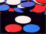 Red, white and blue round confetti