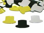 Top Hat Confetti, a mixture of Gold, Silver and Black Top Hats