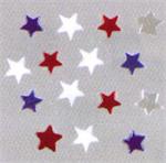 Red Silver and Blue Star Confetti, 1/8"