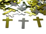 Simple Gold and Silver Cross Confetti