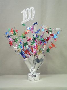 100th Birthday  Centerpieces  Set of 6